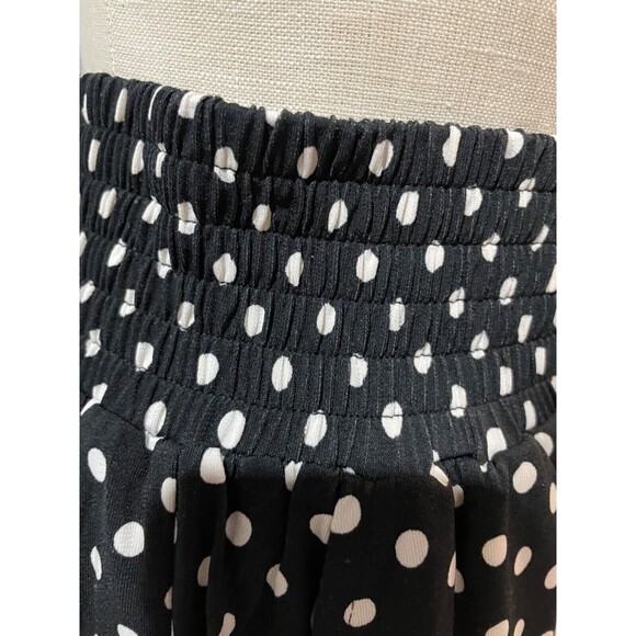 Calessa Women's Polka Dot Wide Leg Pull On Stretch Knit Pants size S Smocked - Picture 5 of 10